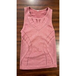 Alo Yoga Siren Tank Top Pink Heathered Seamless Activewear Womens Size Small